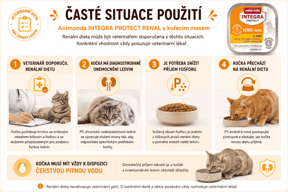 Časté situace pro renální dietu Integra Protect s kuřecím masem